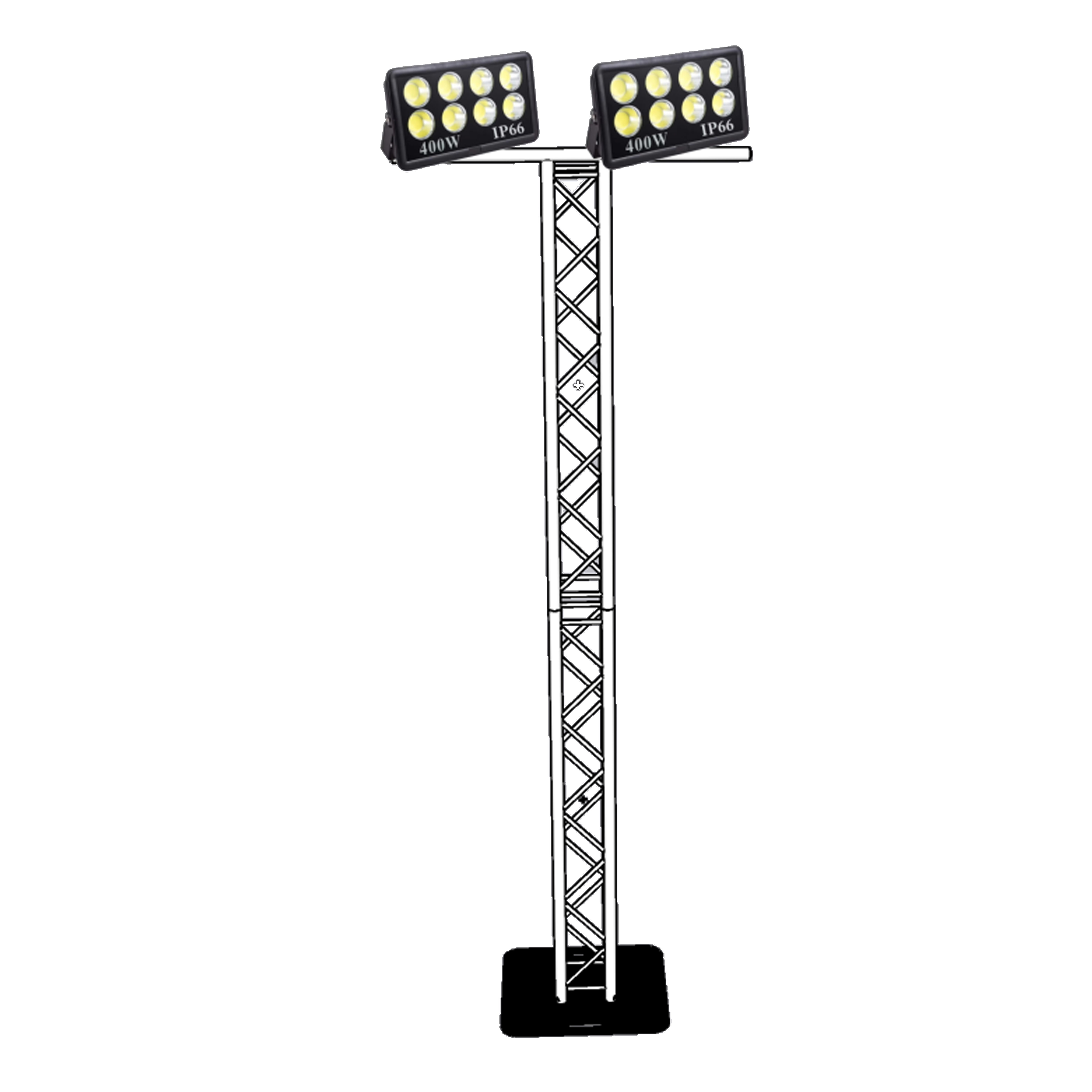 ไฟสปอตไลต์ LED 400W แสงขาว พร้อมเสาทัชสูง 3 เมตร